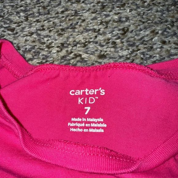 Carters kid pink tee shirt with silver glitter shoulder - Picture 5 of 6